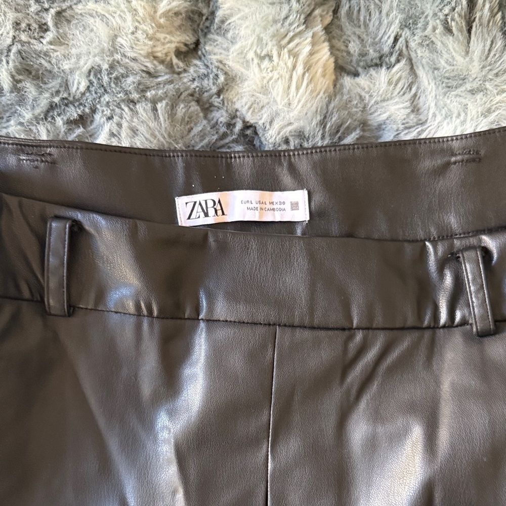 Zara black Leather skort